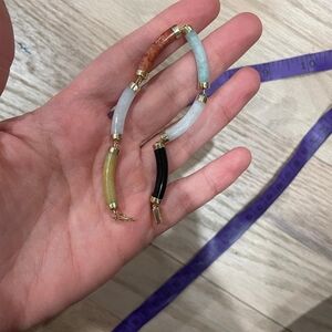 Multicolor Beaded Bracelet with Gold Accents